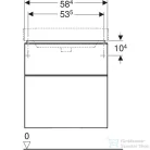 Geberit SMYLE SQUARE 58,4x47x61,7 cm-es 2 fiókos alsószekrény 500.229.01.1 mosdóhoz,hikoridió 500.352.JR.1