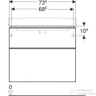 Geberit SMYLE SQUARE 73,4x47x61,7 cm-es 2 fiókos alsószekrény 500.249.01.1 mosdóhoz,hikoridió 500.353.JR.1