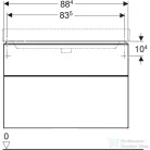 Geberit SMYLE SQUARE 88,4x47x61,7 cm-es 2 fiókos alsószekrény,fényes homokszürke 500.354.JL.1