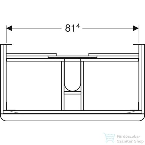 Geberit SMYLE SQUARE 88,4x47x61,7 cm-es 2 fiókos alsószekrény,hikoridió 500.354.JR.1