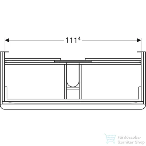 Geberit SMYLE SQUARE 118,4x47x61,7 cm-es 2 fiókos alsószekrény,matt láva 500.355.JK.1