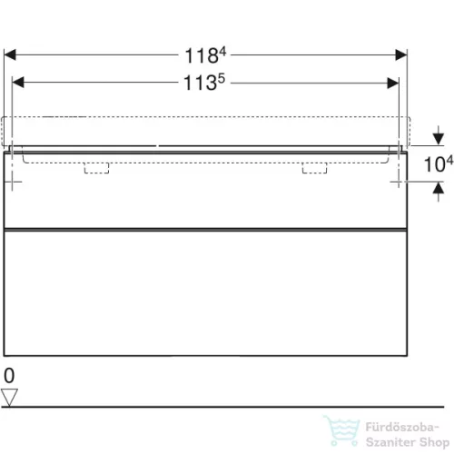Geberit SMYLE SQUARE 118,4x47x61,7 cm-es 2 fiókos alsószekrény,hikoridió 500.356.JR.1