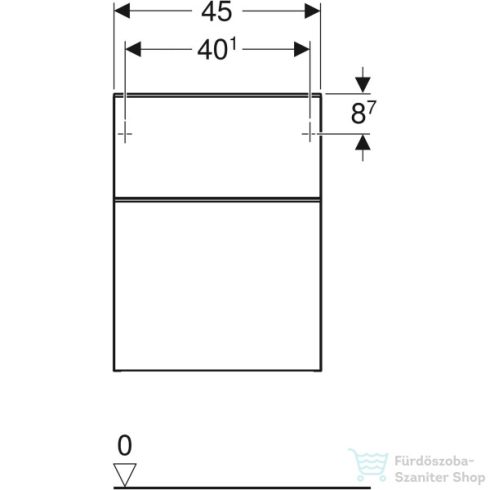 Geberit SMYLE SQUARE 45x47x60 cm-es 2 fiókos oldalsó szekrény,fényes fehér 500.357.00.1