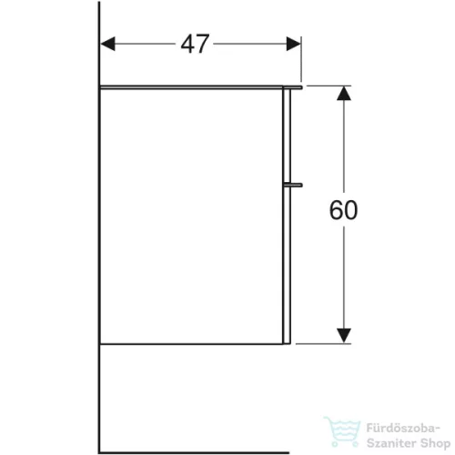 Geberit SMYLE SQUARE 45x47x60 cm-es 2 fiókos oldalsó szekrény,fényes fehér 500.357.00.1