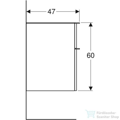 Geberit SMYLE SQUARE 45x47x60 cm-es 2 fiókos oldalsó szekrény,hikoridió 500.357.JR.1