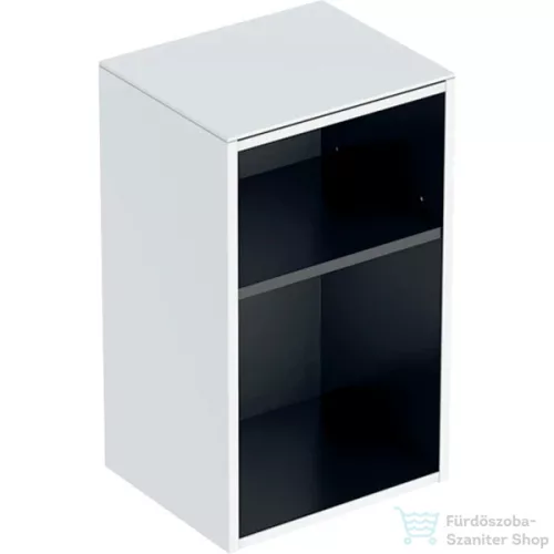 Geberit SMYLE SQUARE 36x29,9x60 cm-es nyitott oldalsó szekrény üveg takarólappal,fényes fehér 500.358.00.1