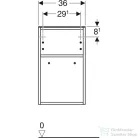 Geberit SMYLE SQUARE 36x29,9x60 cm-es nyitott oldalsó szekrény üveg takarólappal,fényes fehér 500.358.00.1