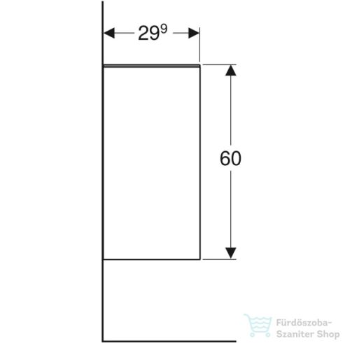 Geberit SMYLE SQUARE 36x29,9x60 cm-es nyitott oldalsó szekrény üveg takarólappal,hikoridió 500.358.JR.1