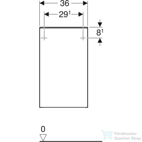 Geberit SMYLE SQUARE 36x32,6x60 cm-es 1 ajtós oldalsó szekrény,jobbos,fényes fehér 500.359.00.1