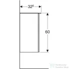 Geberit SMYLE SQUARE 36x32,6x60 cm-es 1 ajtós oldalsó szekrény,jobbos,fényes fehér 500.359.00.1