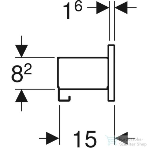 Geberit SMYLE SQUARE 45 cm-es fali polc,matt láva/hikoridió 500.362.JR.1