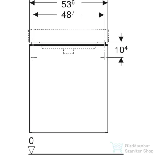Geberit SMYLE SQUARE 53,6x43,3x61,7 cm-es 1 ajtós alsószekrény 500.259.01.1 mosdóhoz,jobbos,fényes fehér 500.365.00.1