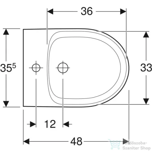 Geberit SELNOVA COMPACT fali bidé,fehér 500.368.01.7