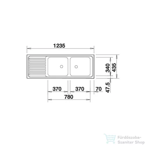 Blanco TOP EZS 12 x 4-2 rozsdamentes acél mosogató medence, natúr 500374