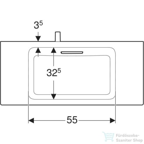 Geberit ONE 90x40 cm-es mosdó csaplyuk-és túlfolyó nélkül,KeraTect mázzal,fényes króm takarólappal,fehér 500.390.01.1