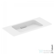   Geberit ONE 90x40 cm-es mosdó csaplyuk-és túlfolyó nélkül,KeraTect mázzal,fényes fehér takarólappal,fehér 500.390.01.3