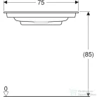 Geberit ONE 75x40 cm-es mosdó One bútorhoz csaplyuk-és túlfolyó nélkül,KeraTect mázzal,fényes fehér takarólappal,fehér 500.391.01.3