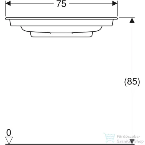 Geberit ONE 75x40 cm-es mosdó One bútorhoz csaplyuk-és túlfolyó nélkül,KeraTect mázzal,fényes fehér takarólappal,fehér 500.391.01.3