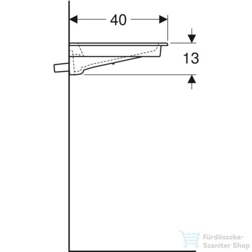 Geberit ONE 75x40 cm-es mosdó One bútorhoz csaplyuk-és túlfolyó nélkül,KeraTect mázzal,fényes fehér takarólappal,fehér 500.391.01.3