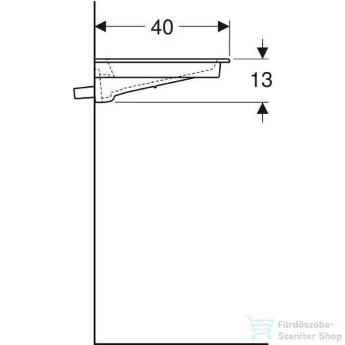 Geberit ONE 75x40 cm-es mosdó One bútorhoz csaplyuk-és túlfolyó nélkül,KeraTect mázzal,fényes fehér takarólappal,fehér 500.391.01.3