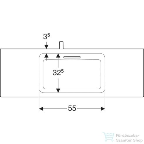 Geberit ONE 120x40 cm-es mosdó csaplyuk-és túlfolyó nélkül,KeraTect mázzal,fényes króm takarólappal,fehér 500.392.01.1