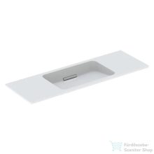   Geberit ONE 120x40 cm-es mosdó csaplyuk-és túlfolyó nélkül,KeraTect mázzal,szálcsiszolt króm takarólappal,fehér 500.392.01.2