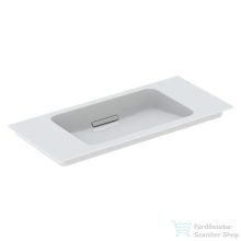  Geberit ONE 90x40 cm-es mosdó One bútorhoz csaplyuk-és túlfolyó nélkül,KeraTect mázzal,fényes króm takarólappal,fehér 500.395.01.1