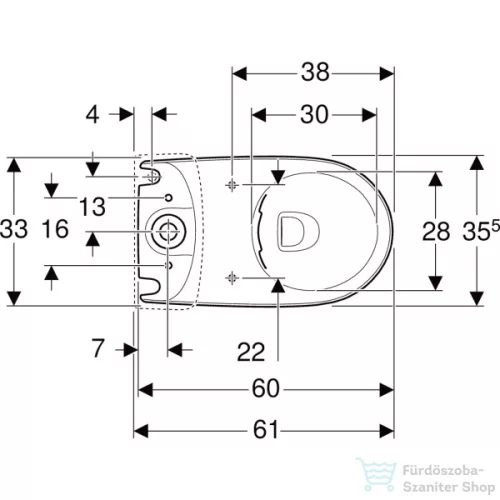 Geberit SELNOVA COMPACT vario kifolyású,perem nélküli mélyöblítéses monoblokkos wc,fehér 500.478.01.7