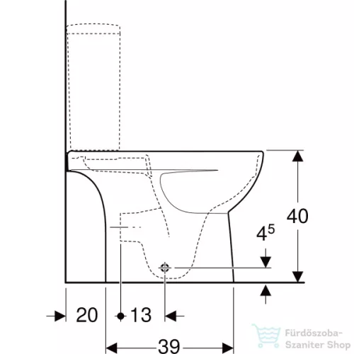 Geberit SELNOVA COMPACT vario kifolyású,perem nélküli mélyöblítéses monoblokkos wc,fehér 500.478.01.7