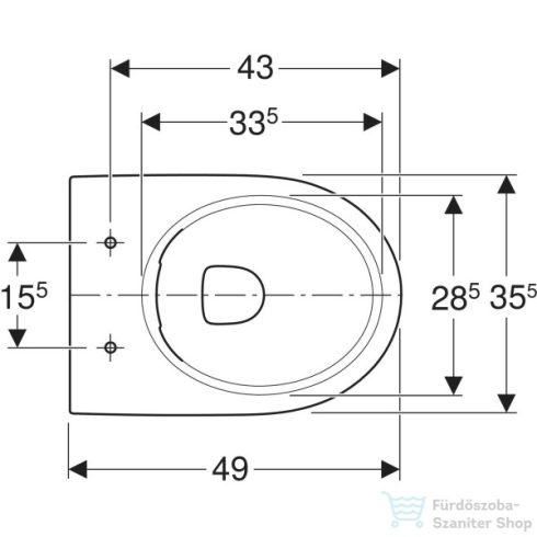 Geberit SELNOVA perem nélküli,hátsó kifolyású,mélyöblítéses wc,fehér 500.480.01.7