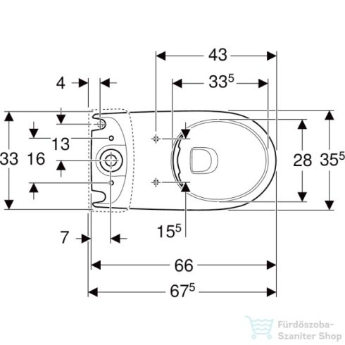 Geberit SELNOVA perem nélküli,vario kifolyású,mélyöblítéses monoblokkos wc,fehér 500.488.01.7
