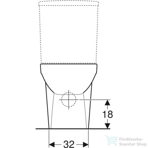 Geberit SELNOVA SQUARE vario kifolyású,perem nélküli mélyöblítéses monoblokkos wc,fehér 500.489.01.7
