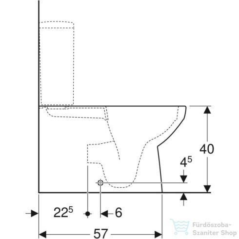 Geberit SELNOVA SQUARE vario kifolyású,perem nélküli mélyöblítéses monoblokkos wc,fehér 500.489.01.7