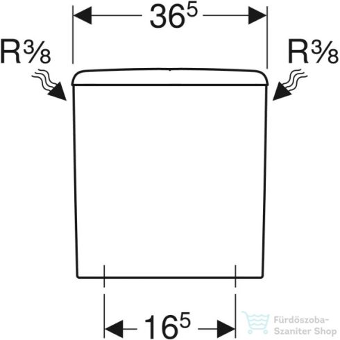 Geberit Selnova Square wc tartály oldalsó bekötéssel,fehér 500.490.01.1