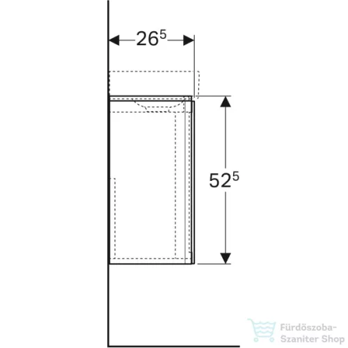 Geberit Xeno² 38x52,5x26,5 cm-es 1 ajtós alsószekrény mosdó nélkül,matt szürke 500.502.00.1