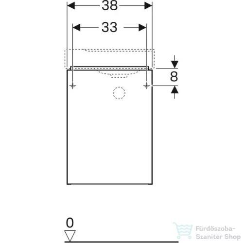 Geberit Xeno² 38x52,5x26,5 cm-es 1 ajtós alsószekrény mosdó nélkül,faerezetes szürke 500.502.43.1