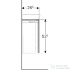 Geberit Xeno² 38x52,5x26,5 cm-es 1 ajtós alsószekrény mosdó nélkül,faerezetes szürke 500.502.43.1