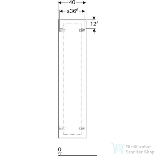 Geberit Xeno² 40x35,1x170 cm-es 1 ajtós oldalsó szekrény belső tükörrel,fényes fehér 500.503.01.1