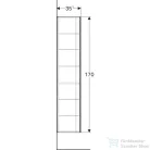 Geberit Xeno² 40x35,1x170 cm-es 1 ajtós oldalsó szekrény belső tükörrel,fényes fehér 500.503.01.1
