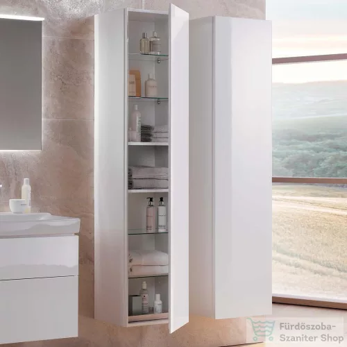 Geberit Xeno² 40x35,1x170 cm-es 1 ajtós oldalsó szekrény belső tükörrel,fényes fehér 500.503.01.1