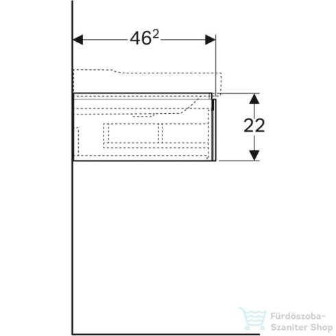 Geberit XENO² 58x46,2x22 cm-es 1 fiókos alsószekrény LED világítással,matt szürke 500.505.00.1