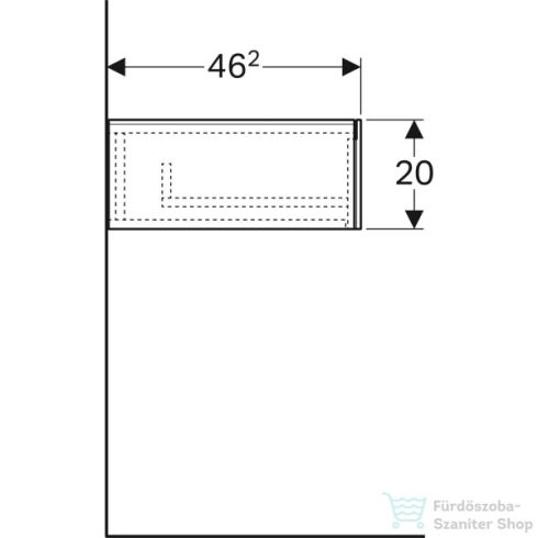 Geberit Xeno² 58x46,2x20 cm-es 1 fiókos oldalsó szekrény,faerezetes szürke 500.507.43.1