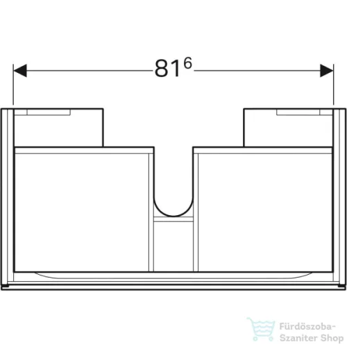 Geberit XENO² 88x46,2x22 cm-es 1 fiókos alsószekrény LED világítással,matt szürke 500.508.00.1