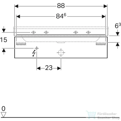 Geberit XENO² 88x46,2x22 cm-es 1 fiókos alsószekrény LED világítással,matt szürke 500.508.00.1