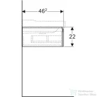 Geberit XENO² 88x46,2x22 cm-es 1 fiókos alsószekrény LED világítással,matt szürke 500.508.00.1