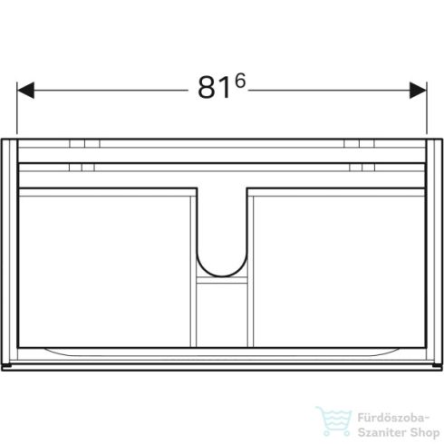 Geberit Xeno² 88x46,2 cm-es 2 fiókos alsószekrény mosdóhoz LED világítással,matt szürke 500.509.00.1