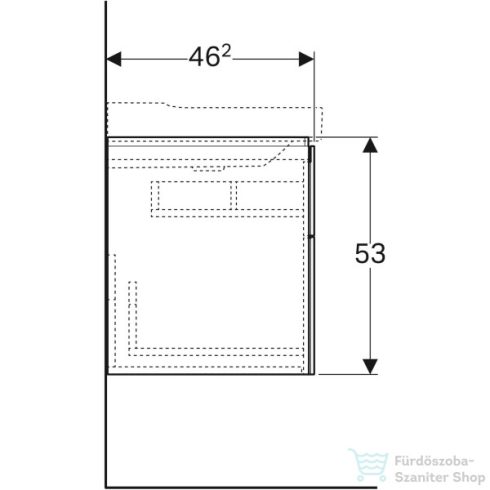 Geberit Xeno² 88x46,2 cm-es 2 fiókos alsószekrény mosdóhoz LED világítással,matt szürke 500.509.00.1
