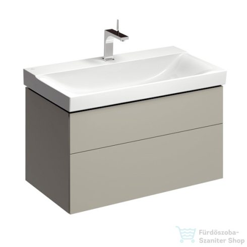 Geberit Xeno² 88x46,2 cm-es 2 fiókos alsószekrény mosdóhoz LED világítással,matt szürke 500.509.00.1