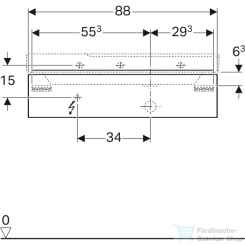 Geberit XENO² 88x46,2x22 cm-es 1 fiókos alsószekrény LED világítással,faerezetes szürke 500.514.43.1