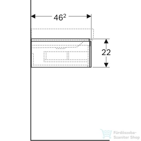 Geberit XENO² 88x46,2x22 cm-es 1 fiókos alsószekrény LED világítással,faerezetes szürke 500.514.43.1